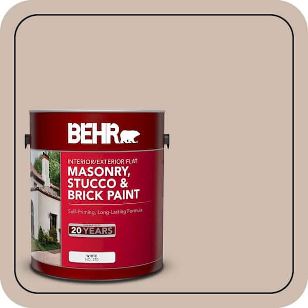 BEHR 1 gal. #N190-3 Windrift Beige Flat Interior/Exterior Masonry, Stucco and Brick Paint (2)