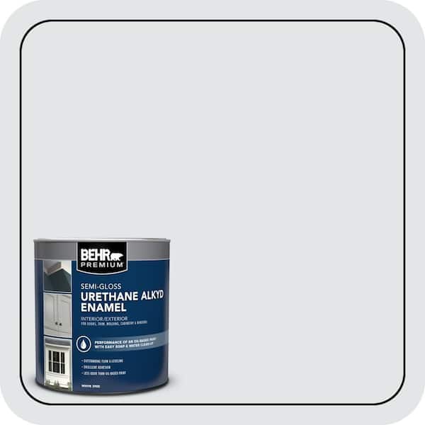 BEHR PREMIUM 1 qt. #BL-W02 Ice Sculpture Semi-Gloss Enamel Urethane Alkyd Interior/Exterior Paint (2)