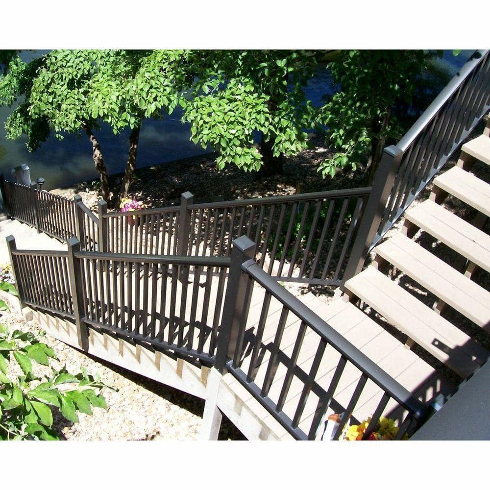 EZ Handrail 3 in. x 3 in. x 96 in. Bronze Aluminum Post (2)