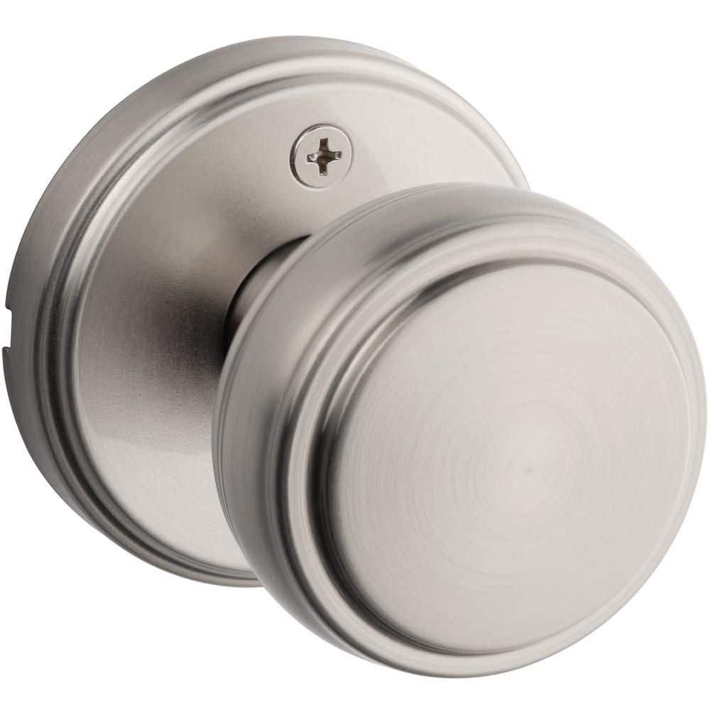 Kwikset Sora Satin Nickel Round Rose 2.19 in. Half Dummy Round Door Knob