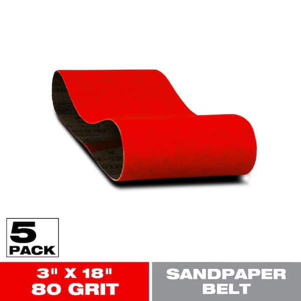DIABLO 3 in. x 18 in. 50-Grit Sanding Belt (5-Pack) (3)