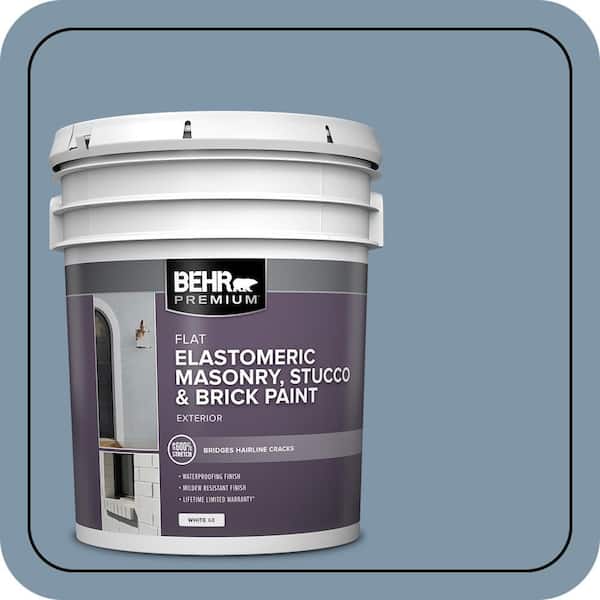 BEHR PREMIUM 5 gal. #560F-5 Bleached Denim Elastomeric Masonry, Stucco and Brick Exterior Paint (2)