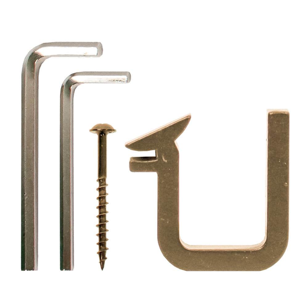 MEADOW LANE Polished Brass Hook Vertical Rail Bracket for EG300 Ladder Rail