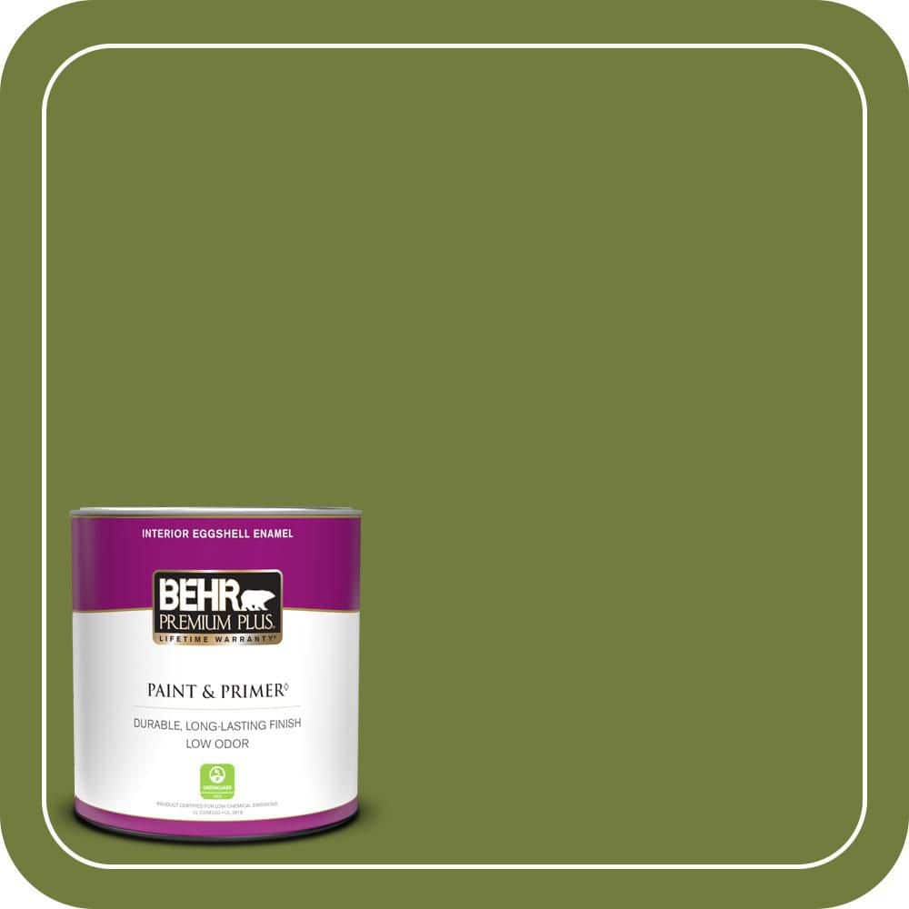 BEHR PREMIUM PLUS #HDC-SM16-11 Hot Dog Relish Enamel Low Odor & Primer