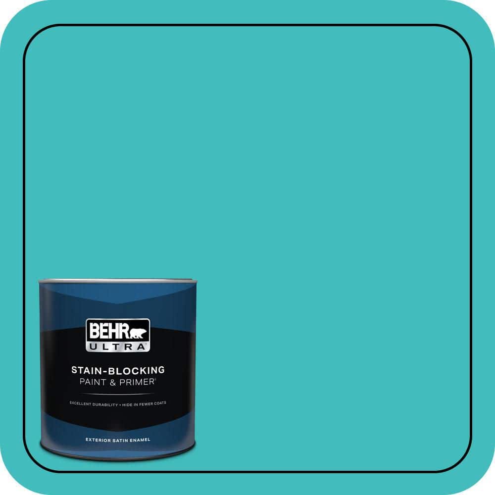 BEHR ULTRA 1 qt. #P460-4 Lagoon Rock Satin Enamel Exterior Paint & Primer