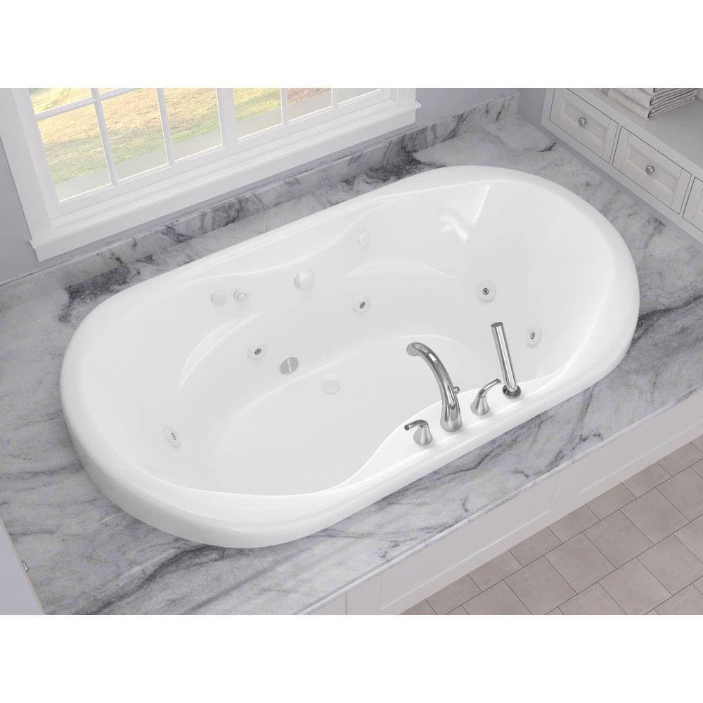 Universal Tubs Ruby Series 71 in. x 41 in. Rectangular Whirlpool Bathtub with Center Drain and V-Style Back Jets in Glossy Smooth White (3)