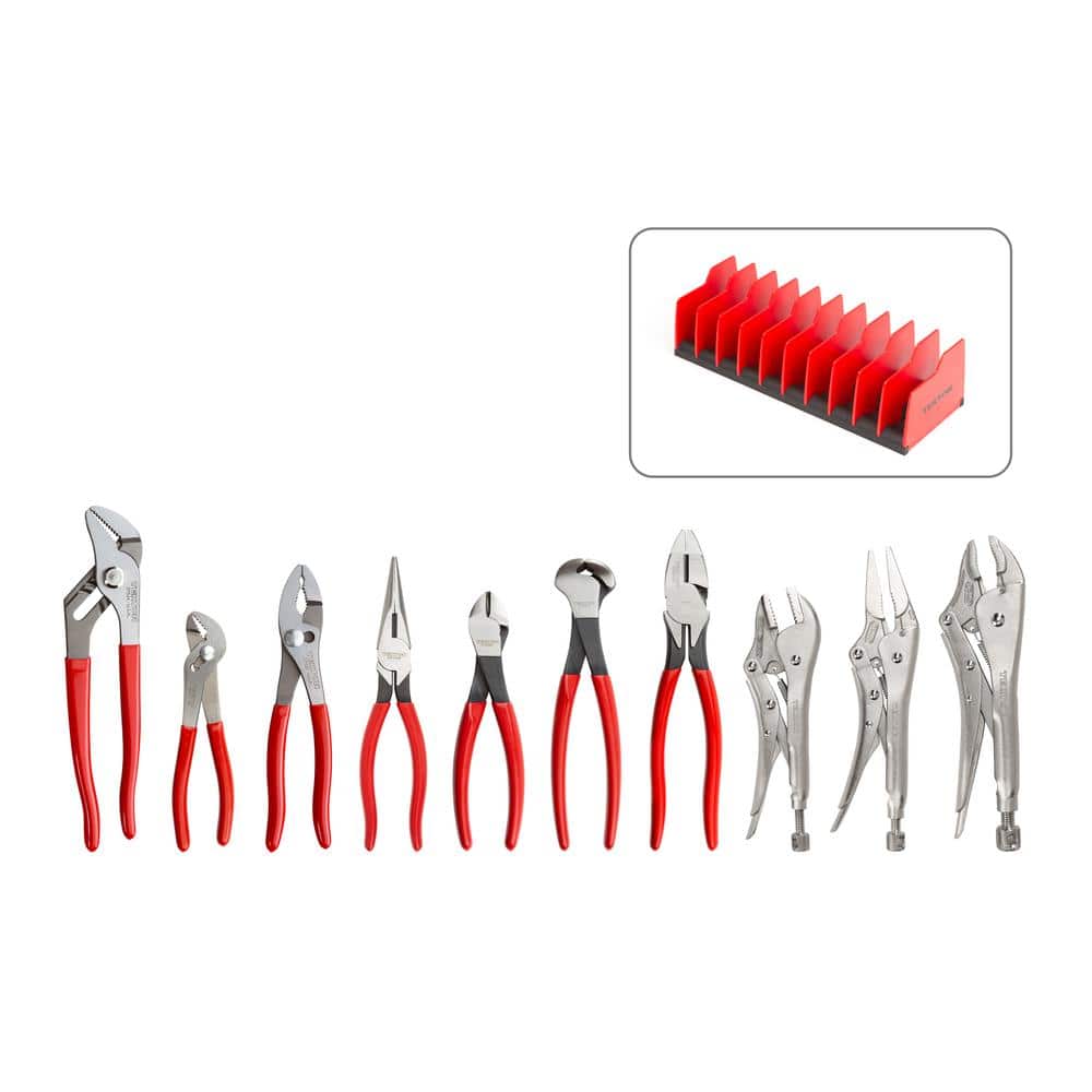 TEKTON 10-Piece Gripping, Cutting and Locking Pliers Set with Rack (3)
