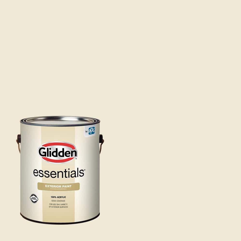Glidden Essentials 1 gal. PPG1105-1 Creamy White Flat Exterior Paint