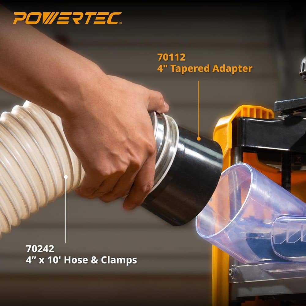 ‎POWERTEC 4 in. Quick Connect Adapter / Quick Disconnect Adapter for Dust Hose Fittings (2)