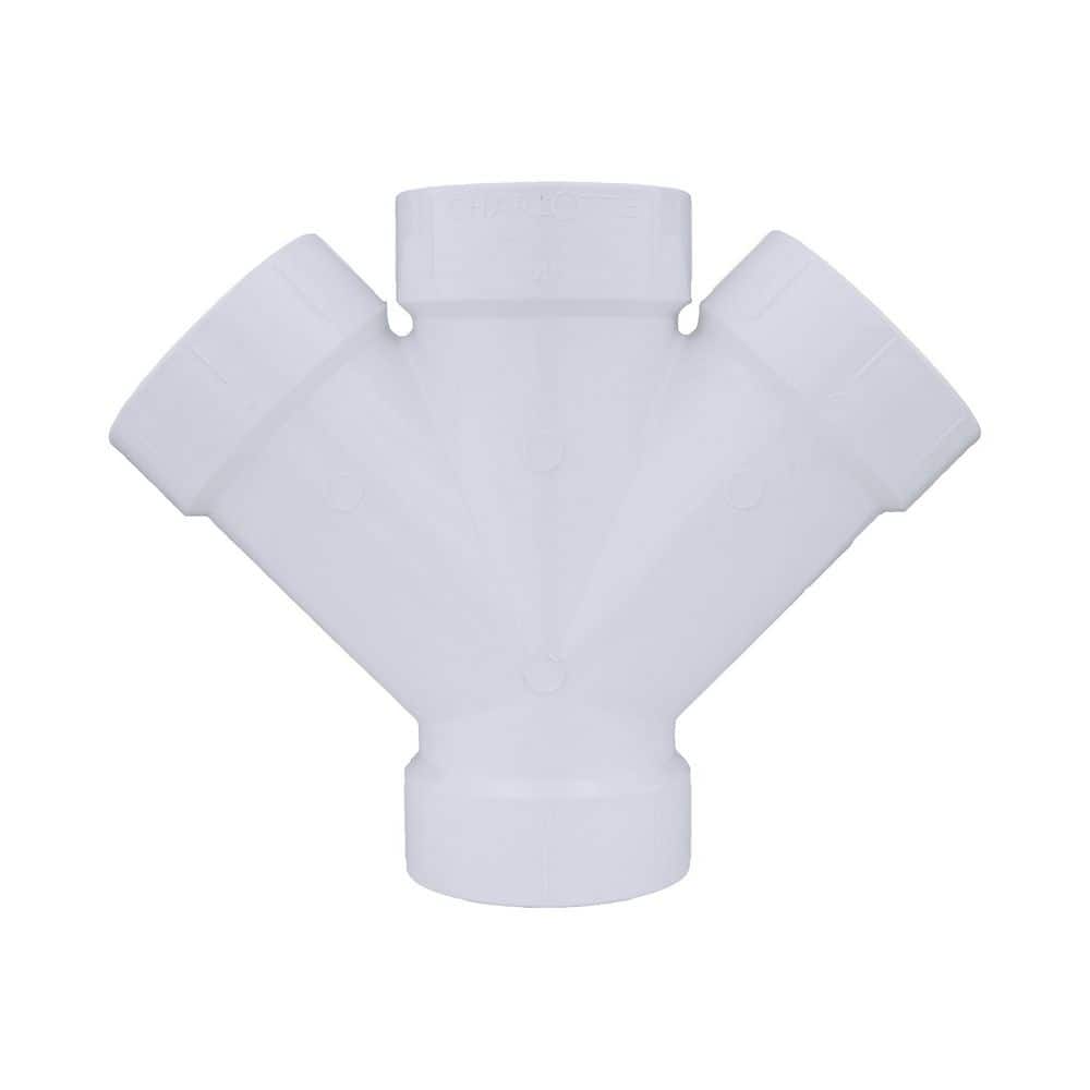 Charlotte Pipe 2 in. PVC DWV Double Wye Fitting (4)