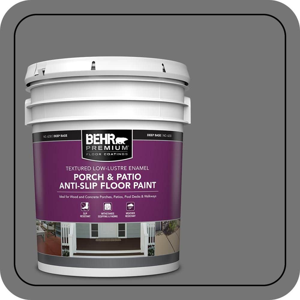 BEHR PREMIUM 5 gal. #PFC-84 Phantom Mist Textured Low-Lustre Enamel Interior/Exterior Porch and Patio Anti-Slip Floor Paint (1)