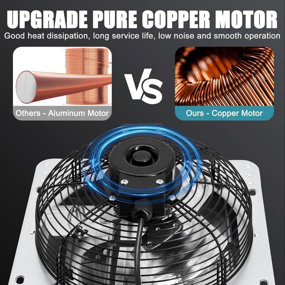 KIWDZFU 12 in. Shutter Exhaust Fan 970 CFM Gable Mount Vent Fan with On/Off Switch for Attic Greenhouse Electric Powered (3)