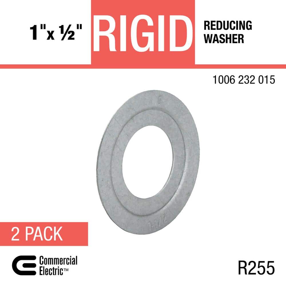 Commercial Electric 1 in. x 1/2 in. Rigid Metal Conduit (RMC) Reducing Washer (2-Pack) (3)