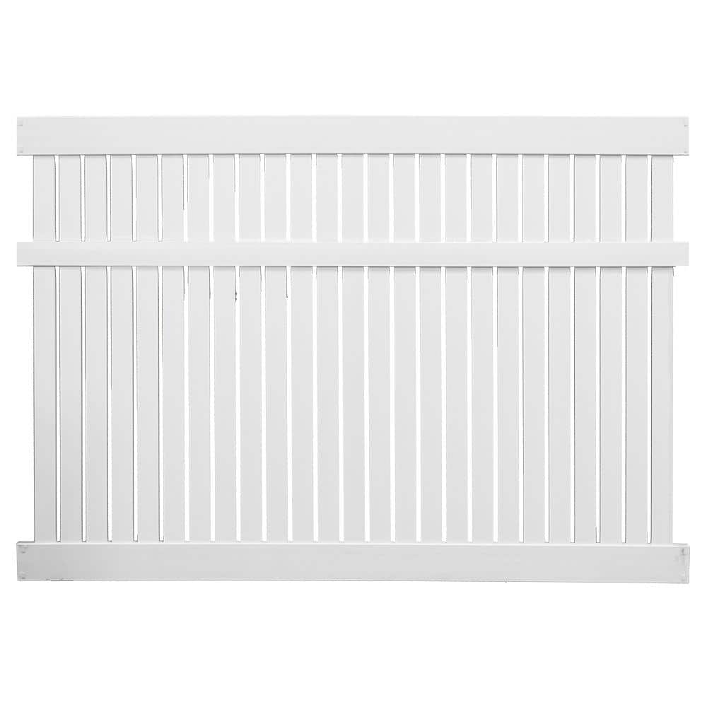 Weatherables Huntington 6 ft. H x 6 ft. W White Vinyl Semi-Privacy Fence Panel Kit