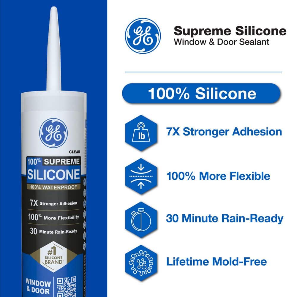 GE Supreme Silicone 10.1 oz. Brown Window and Door Caulk (3)