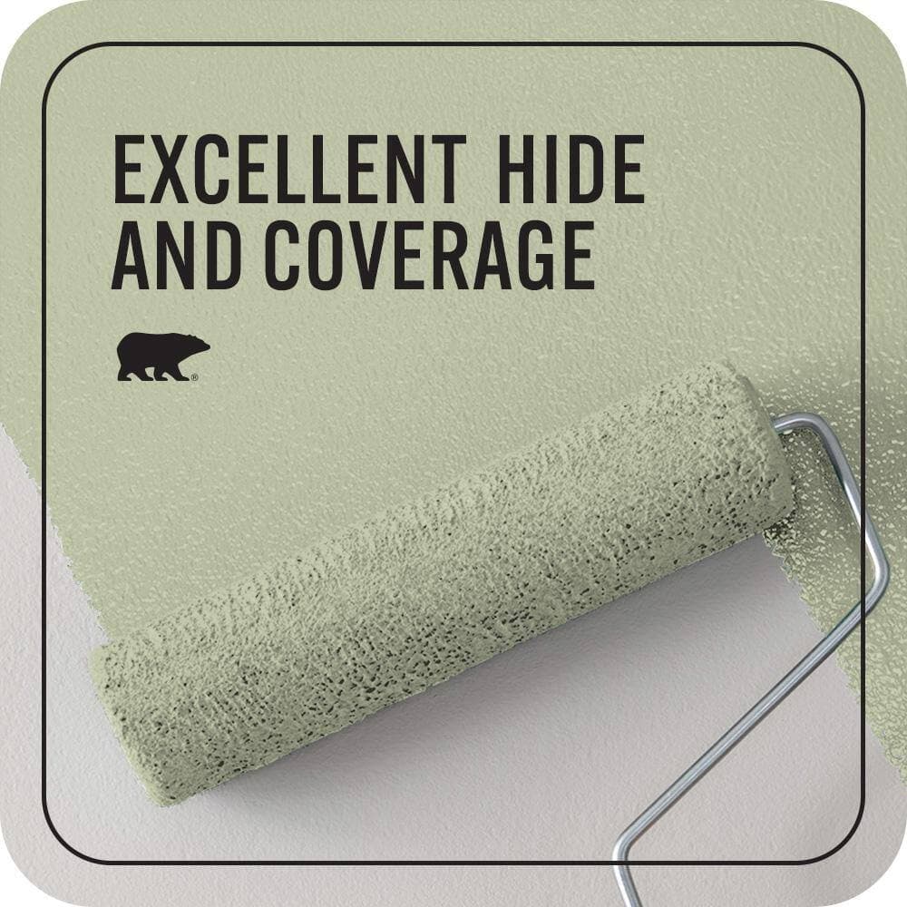 BEHR PREMIUM PLUS 1 qt. #PPU10-08 Minted Lemon Flat EcoMix Plant-Based Interior Paint & Primer (2)