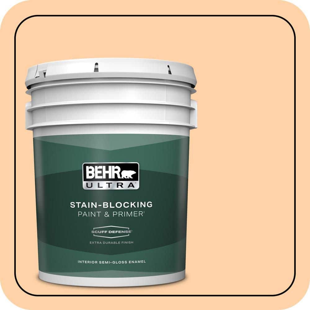 BEHR ULTRA 5 gal. #P230-3 Vitamin C Extra Durable Semi-Gloss Enamel Interior Paint & Primer