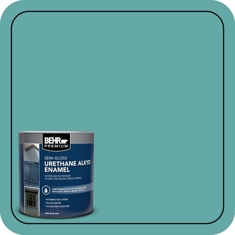 BEHR PREMIUM 1 qt. #500D-5 Teal Zeal Semi-Gloss Enamel Urethane Alkyd Interior/Exterior Paint
