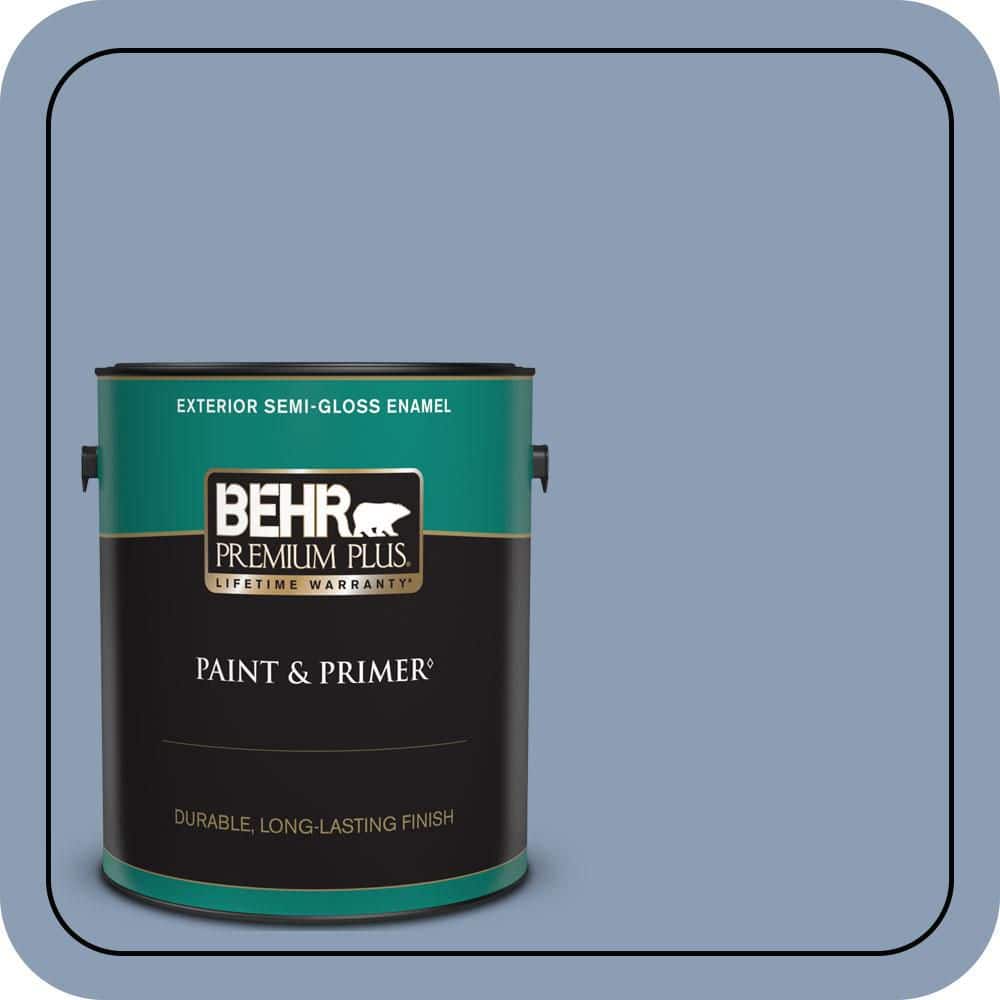 BEHR PREMIUM PLUS 1 gal. #PPU15-10 China Silk Semi-Gloss Enamel Exterior Paint & Primer