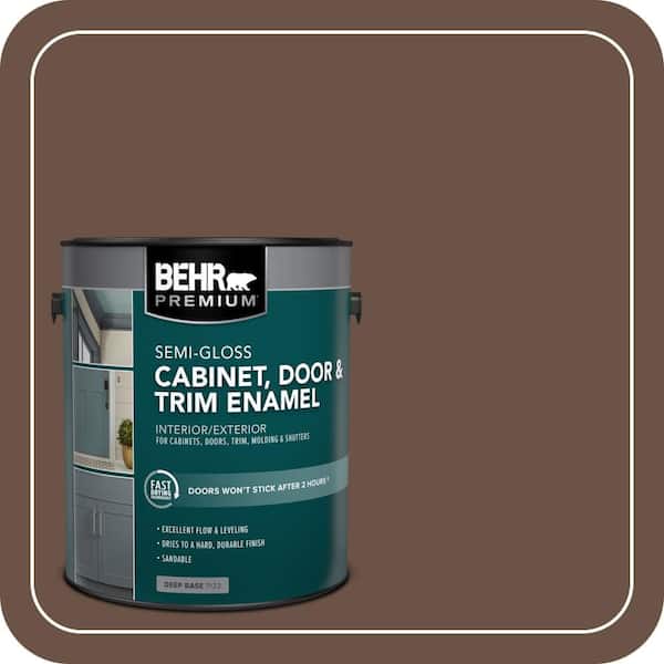 BEHR PREMIUM 1 gal. #N190-7 Moose Trail Semi-Gloss Enamel Interior/Exterior Cabinet, Door & Trim Paint (2)