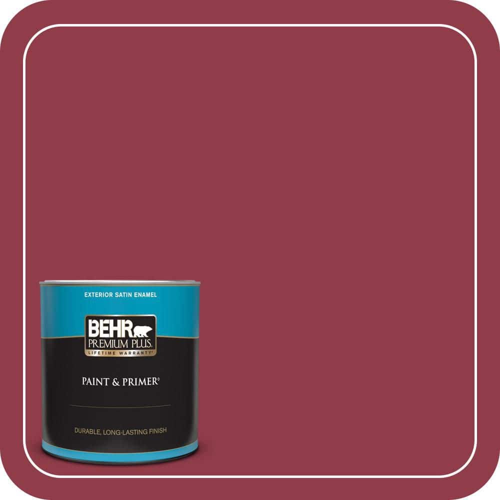 BEHR PREMIUM PLUS 1 qt. #S-G-130 Luscious Satin Enamel Exterior Paint & Primer