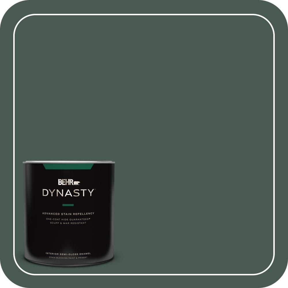 BEHR DYNASTY 1 qt. #S420-7 Secluded Woods Semi-Gloss Enamel Interior Stain-Blocking Paint and Primer