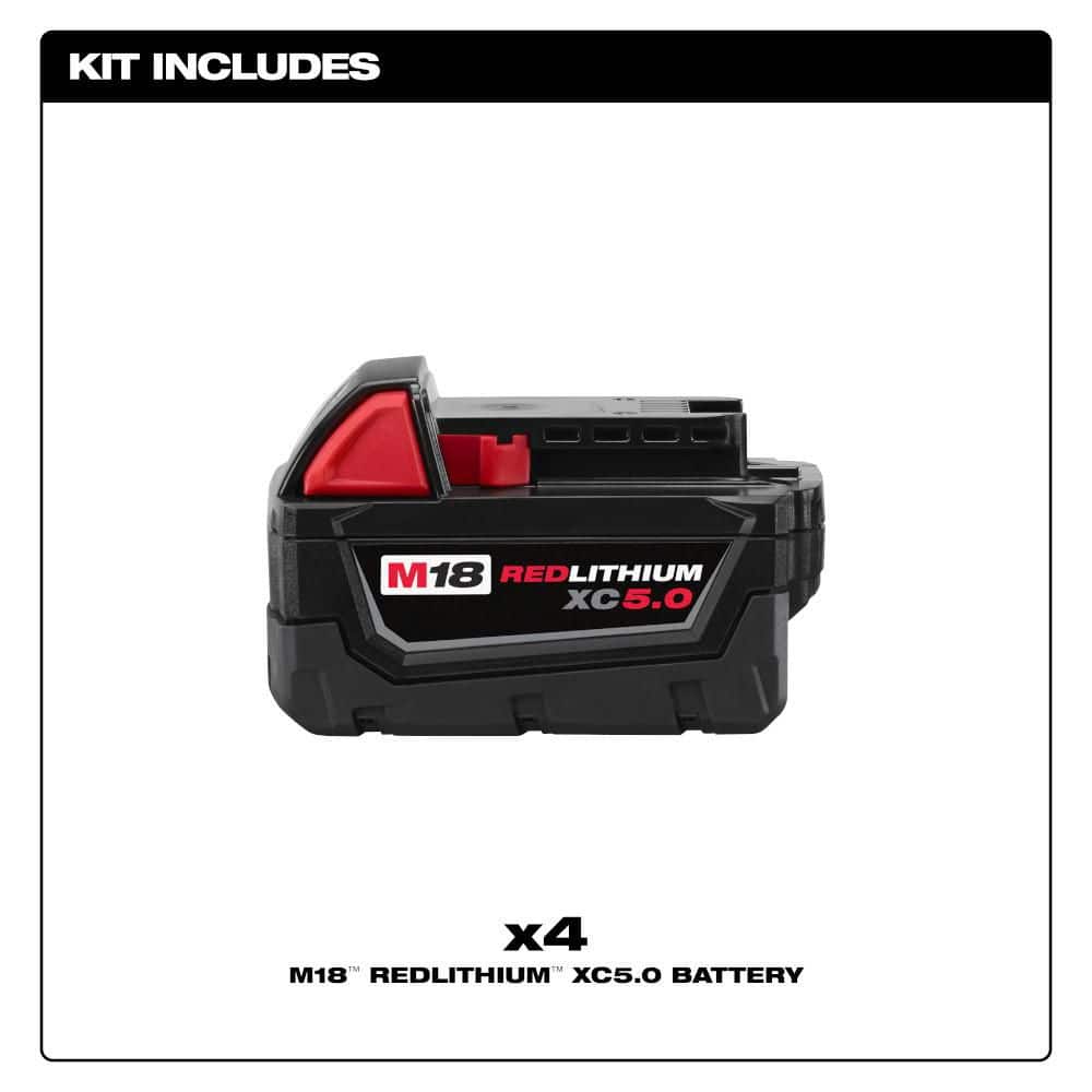 Milwaukee M18 18-Volt 5.0 Ah Lithium-Ion XC Extended Capacity Battery Pack (2)