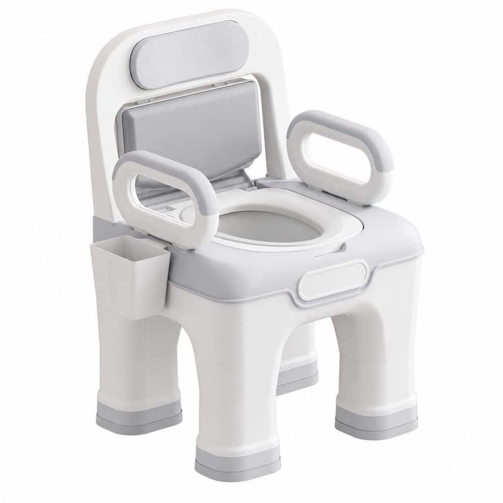Wudkey Bedside Commode, Safety Commode Toilet for Elderly Disabled, Potty Chair for Adult with Enlarged Arms, Height Adjustable (1)