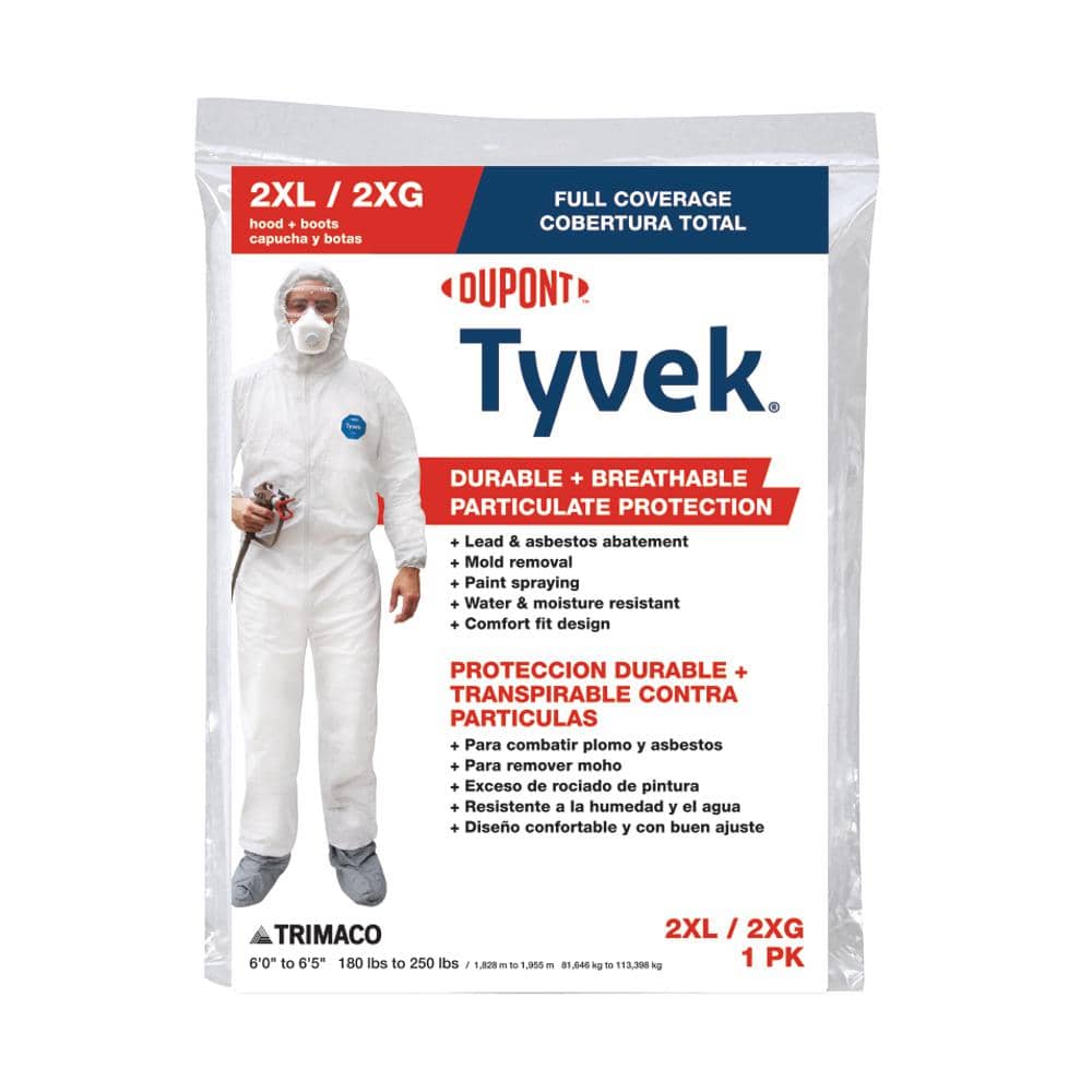 TRIMACO DuPont Tyvek 2XL Painters Coverall with Hood and Boots