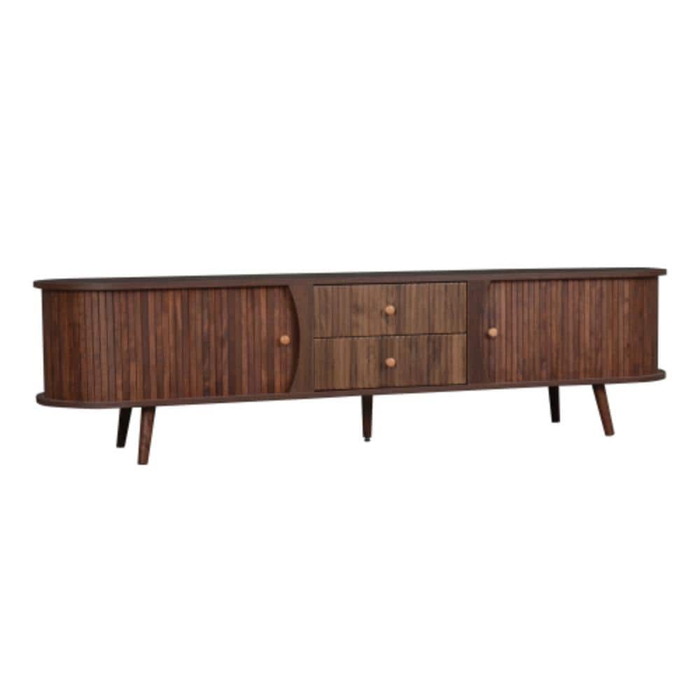 Unbranded 70.87 in. W x 15.35 in. D x 18.11 in. H Bathroom Dark Brown Linen Cabinet
