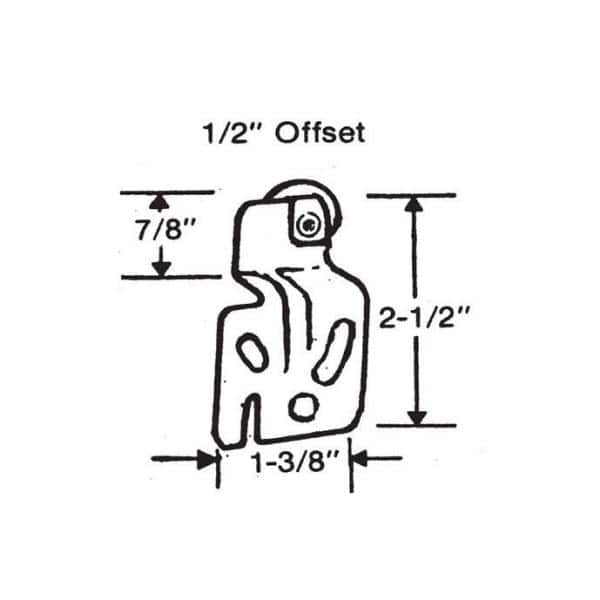 Barton Kramer 1/2 in. Mill Steel Offset Closet Door Hanger (2-Pack) (2)