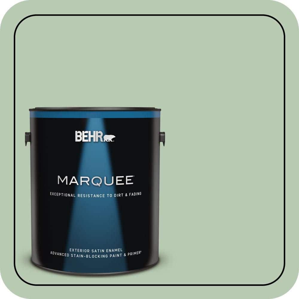 BEHR MARQUEE 1 gal. #S400-3 Healing Aloe Satin Enamel Exterior Paint & Primer