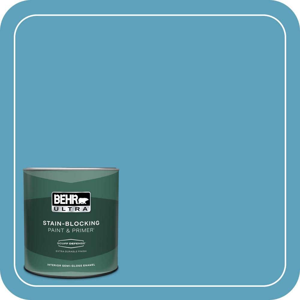 BEHR ULTRA 1 qt. #540D-5 Tropical Splash Extra Durable Semi-Gloss Enamel Interior Paint & Primer