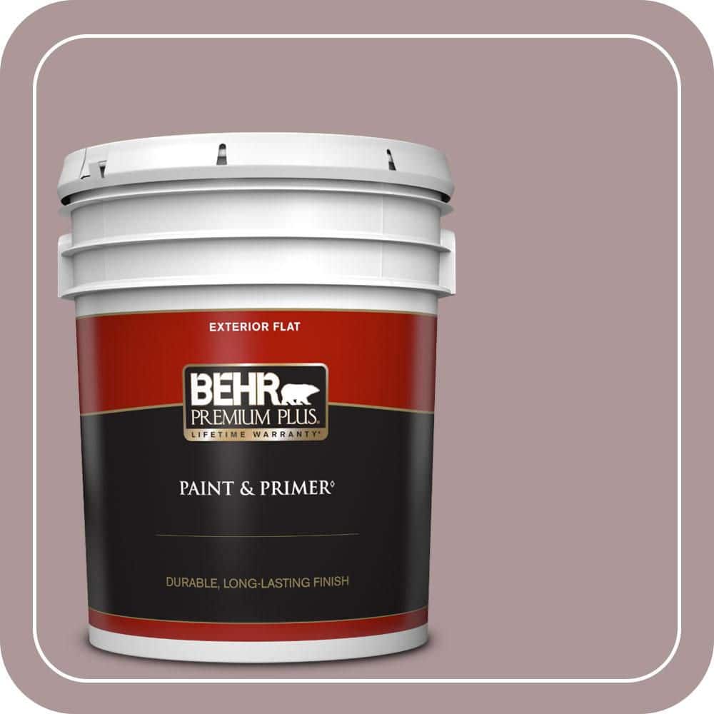 BEHR PREMIUM PLUS 5 gal. #PMD-53 Antique Mauve Flat Exterior Paint & Primer