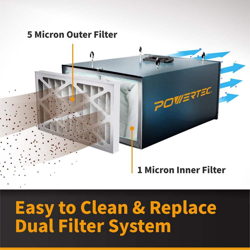 ‎POWERTEC 3-Speed Remote Controlled Air Filtration Systems (300/350/400 CFM) (2)
