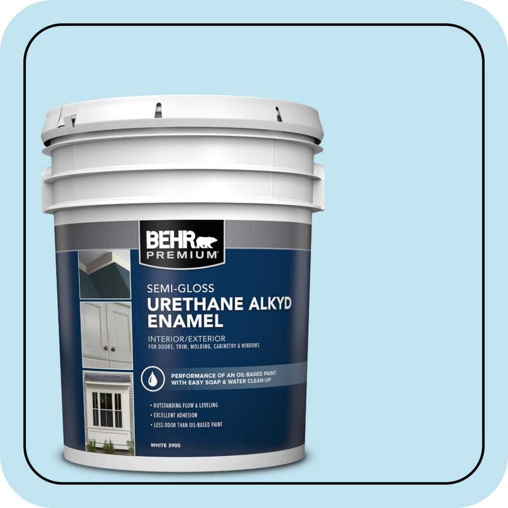 BEHR PREMIUM 5 gal. #530A-2 Skylark Urethane Alkyd Semi-Gloss Enamel Interior/Exterior Paint