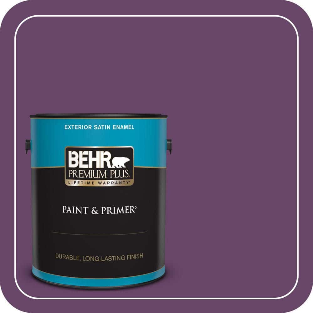 BEHR PREMIUM PLUS 1 gal. #P100-7 Sultana Satin Enamel Exterior Paint & Primer