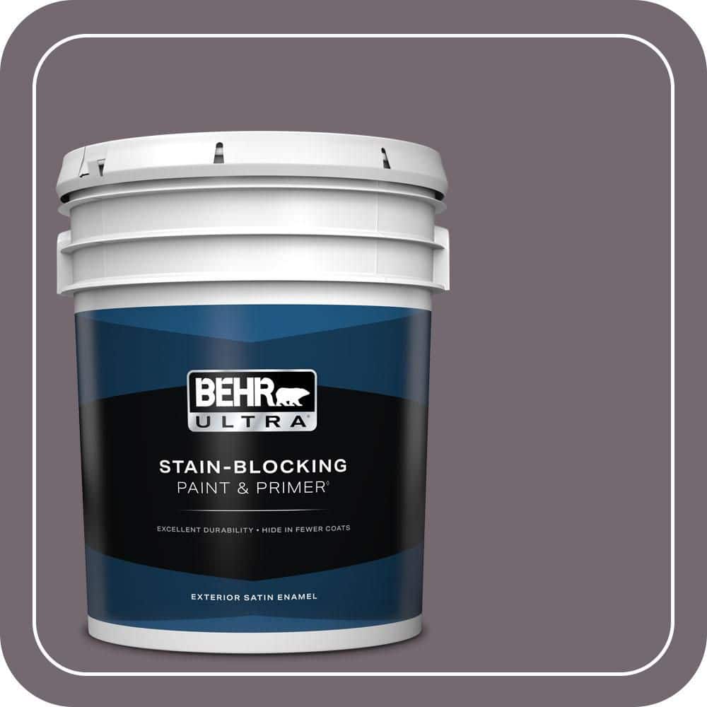 BEHR ULTRA 5 gal. #MQ1-33 Sultry Smoke Satin Enamel Exterior Paint & Primer