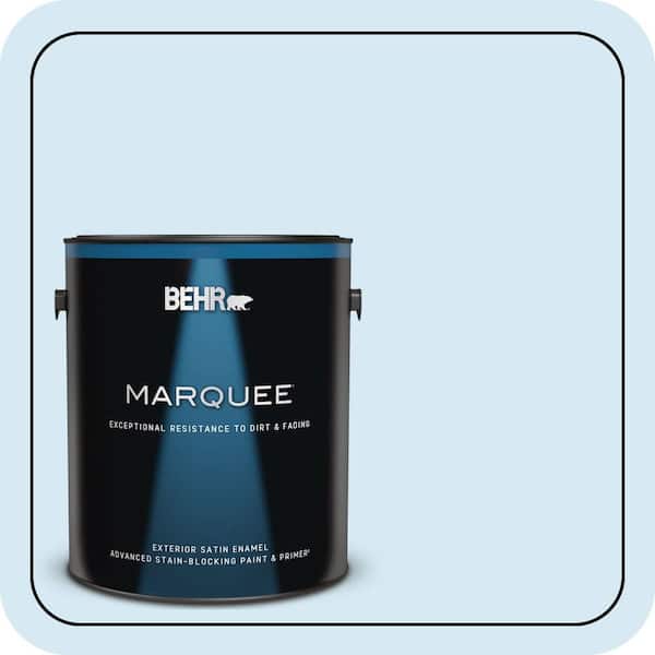 BEHR MARQUEE 1 gal. #P500-1 Spacious Skies Satin Enamel Exterior Paint & Primer (2)
