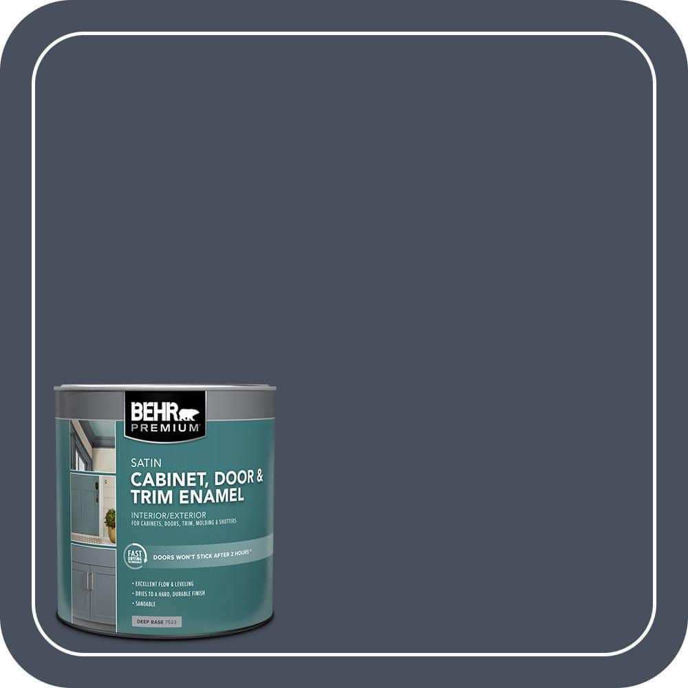 BEHR PREMIUM 1 qt. #S510-7 Dark Denim Satin Enamel Interior/Exterior Cabinet, Door & Trim Paint