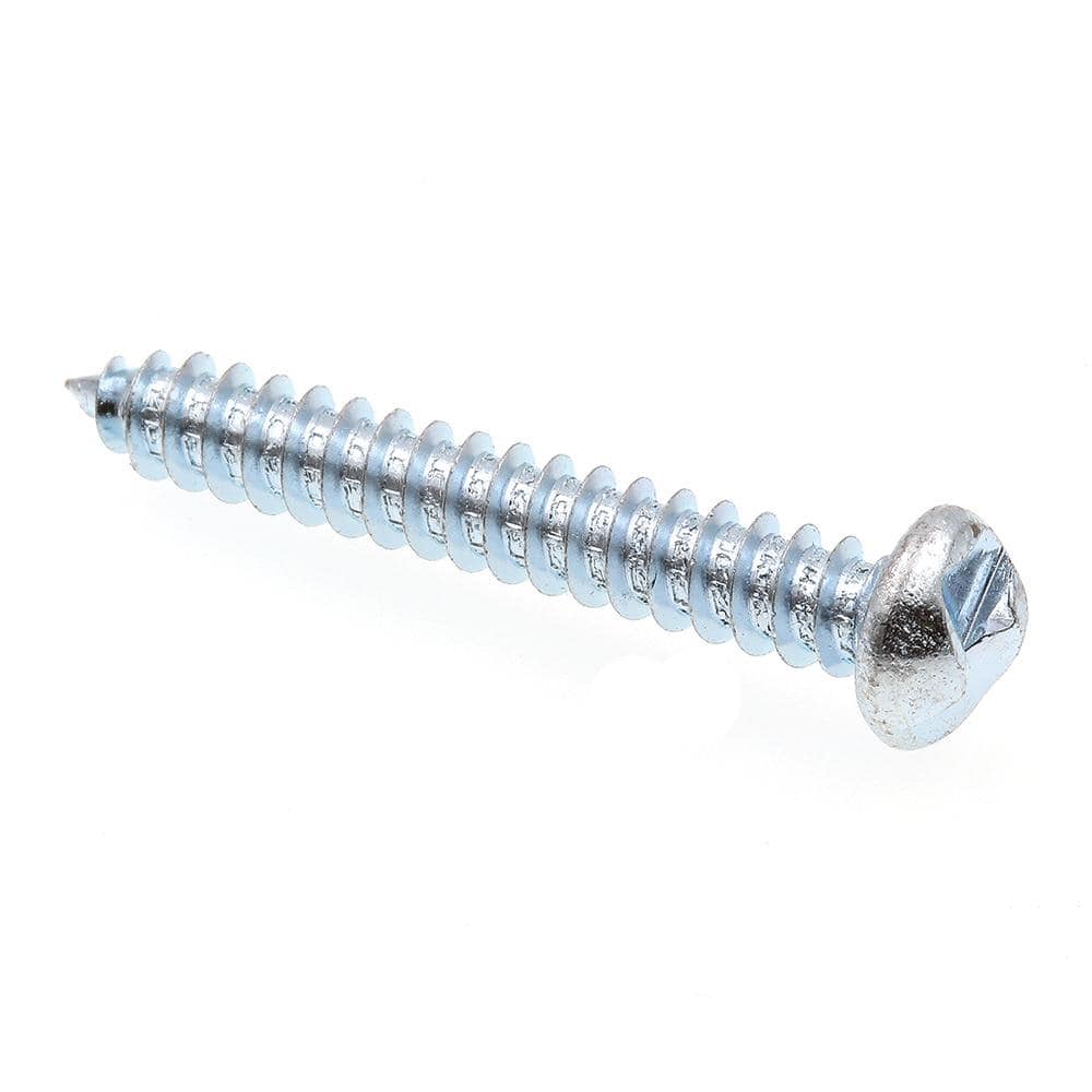 Prime-Line #12 x 1-1/2 in. Zinc Plated Steel Round Head 1-Way Sheet Metal Screws (100-Pack) (1)