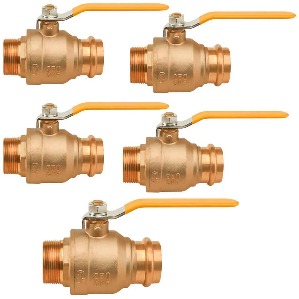 PLUMBFLEX Brass Adapter Ball Valve (Pack of 5) (1)