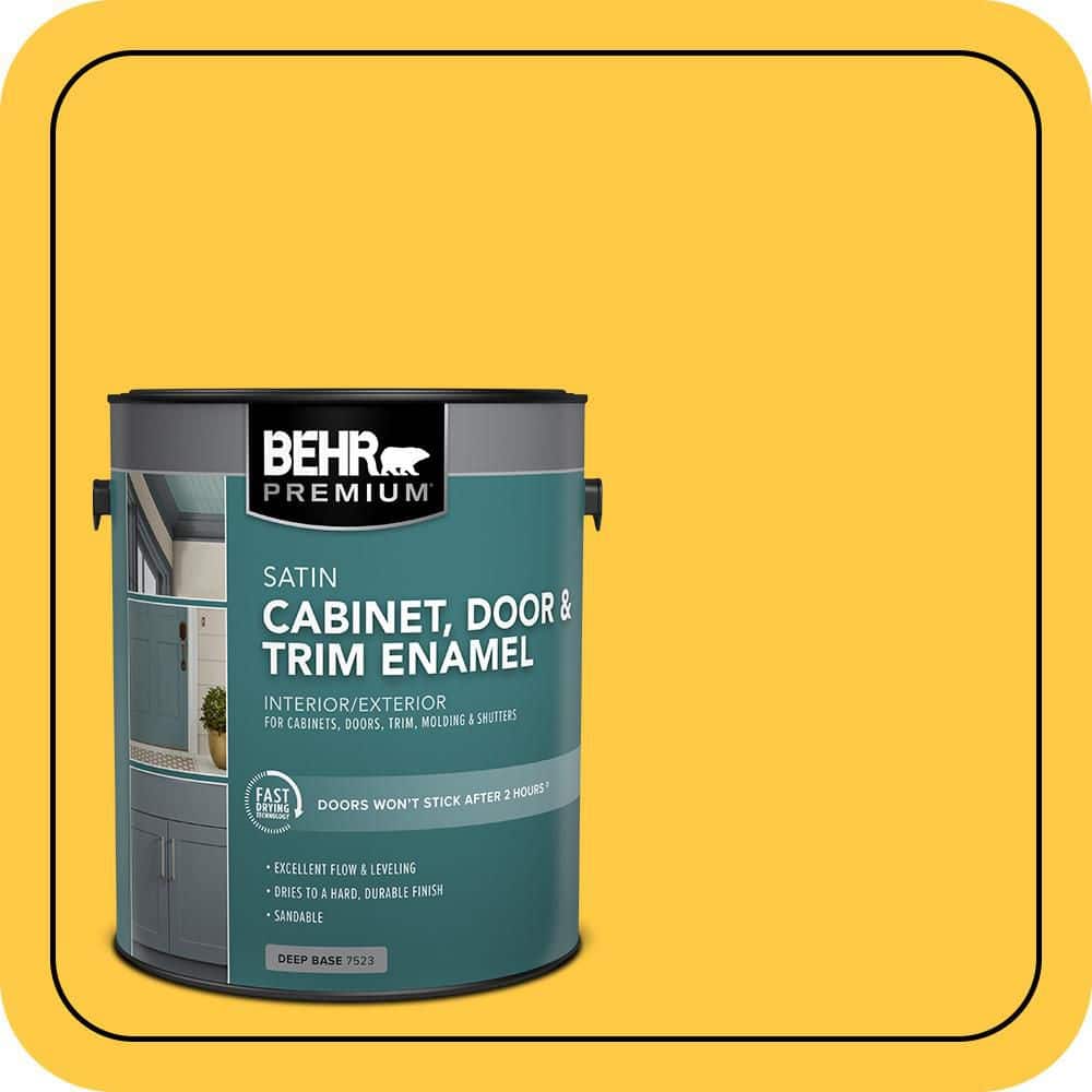 BEHR PREMIUM 1 gal. #P290-6 English Daisy Satin Enamel Interior/Exterior Cabinet, Door & Trim Paint