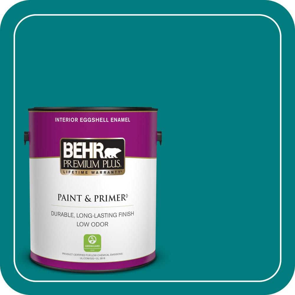 BEHR PREMIUM PLUS 1 gal. #S-G-500 Tropical Waters Eggshell Enamel Low Odor Interior Paint & Primer