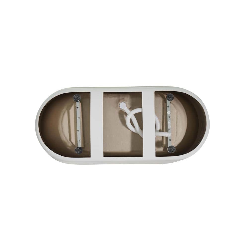 Unbranded Timeless Home 59 in. x 27.5 in. Soaking Bathtub with Center Drain in Glossy White with Brushed Nickel Trim (3)