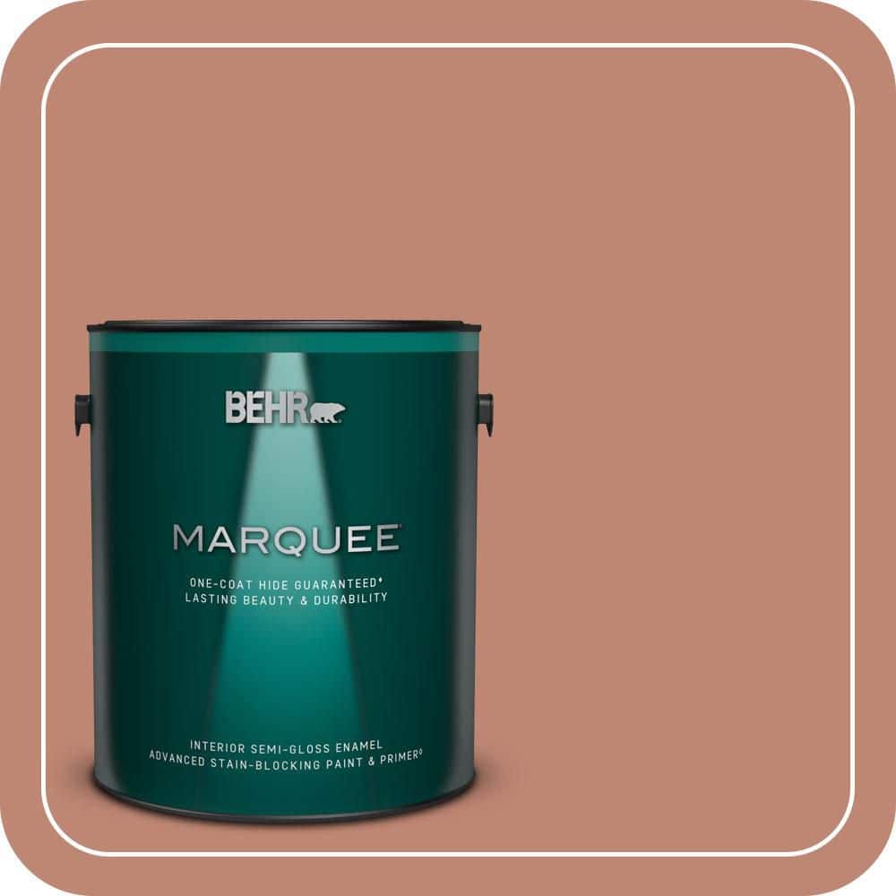 BEHR MARQUEE 1 gal. #PPU2-09 Ginger Rose Semi-Gloss Enamel Interior Paint & Primer