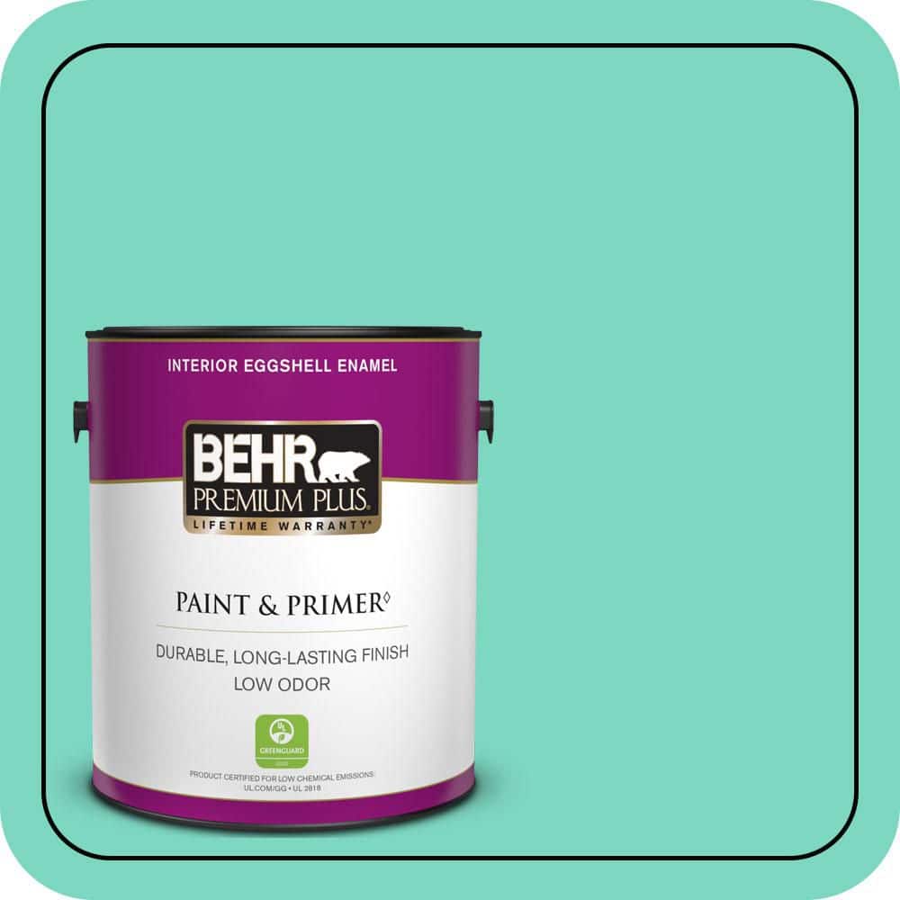 BEHR PREMIUM PLUS 1 gal. #480A-3 Mint Majesty Eggshell Enamel Low Odor Interior Paint & Primer