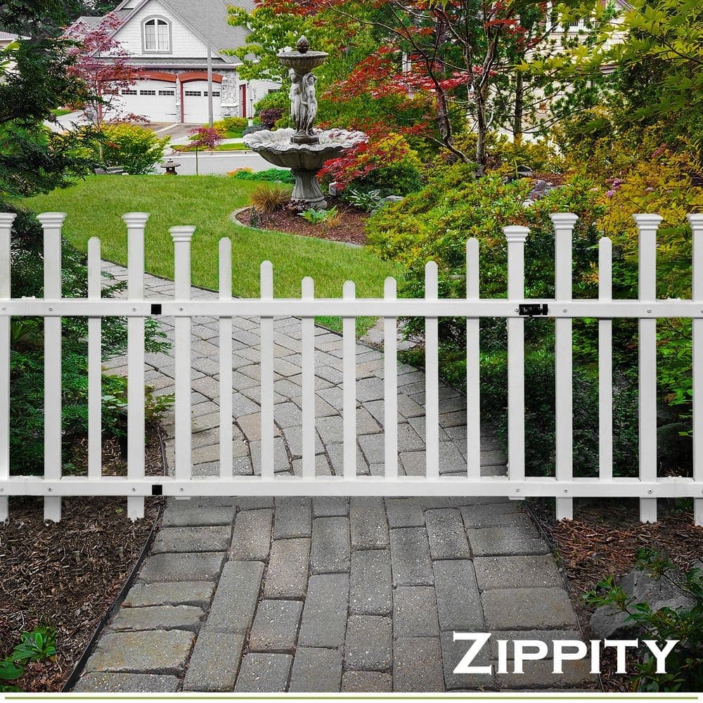 Zippity Outdoor Products 5 ft. W x 2.5 ft. H White Vinyl Washington Fence Gate Kit (2)