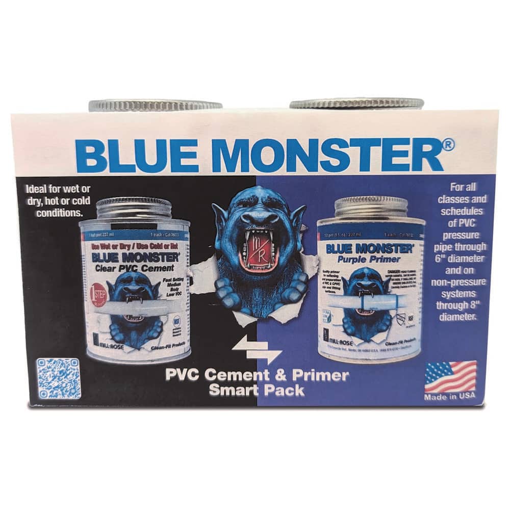 Blue Monster 8 oz. PVC Cement and Primer Smart Pack