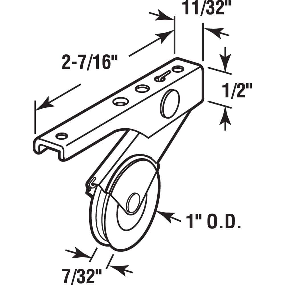 Prime-Line 1 in., Stainless Steel, Screen Door Roller Assembly, Bay Mills (2)